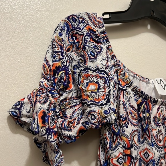 LA VI - SMALL SHORT SLEEVE MULTI COLOR TINIC EUC - Picture 4 of 12